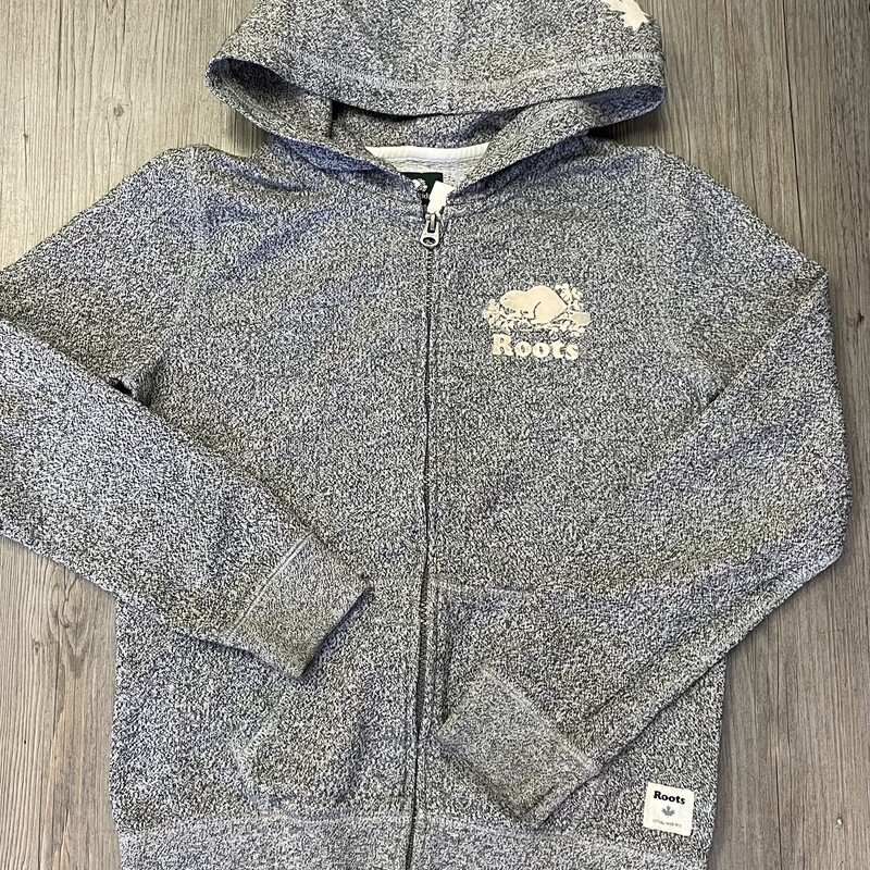 Roots Zip Hoodie, Grey, Size: 11-12Y