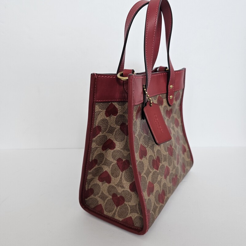 Coach Heart Field Tote, Redtan, Size: Tophandle<br />
No long strap included