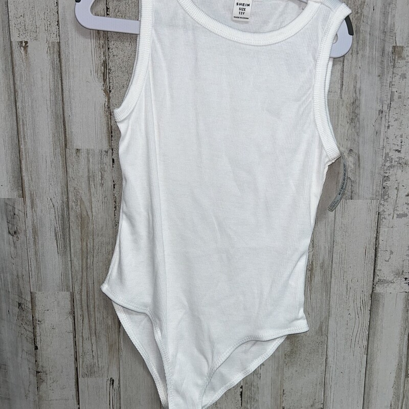 11 Ribbed Bodysuit, White, Size: Girl 10 Up