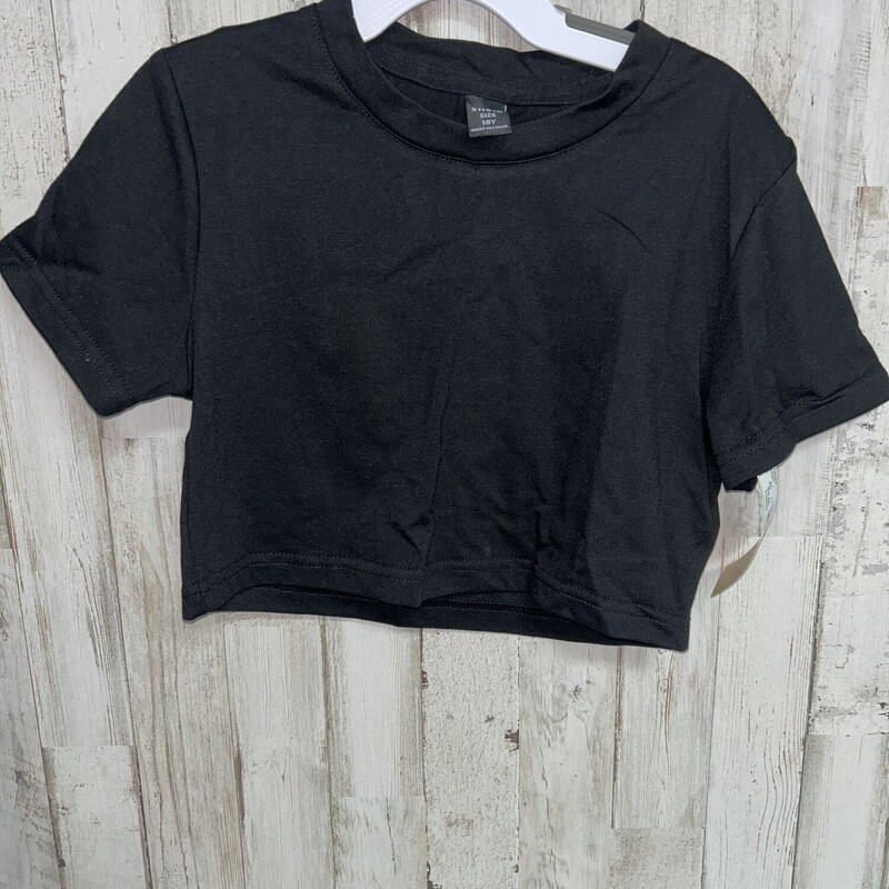 10 Black Cropped Tee, Black, Size: Girl 10 Up
