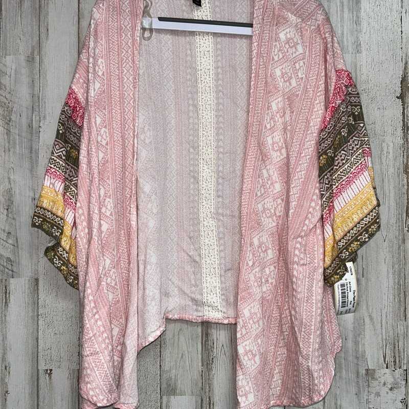 7/8 Pink Printed Kimono