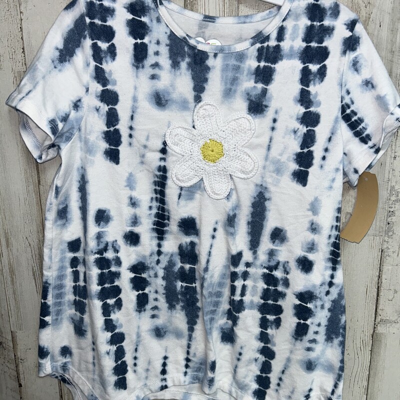 7Navy Dye Flower Tee, Navy, Size: Girl 7/8