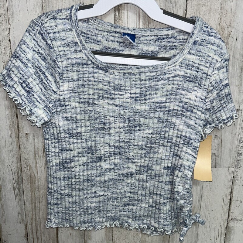 8 Blue Printed Knit Top, Blue, Size: Girl 7/8