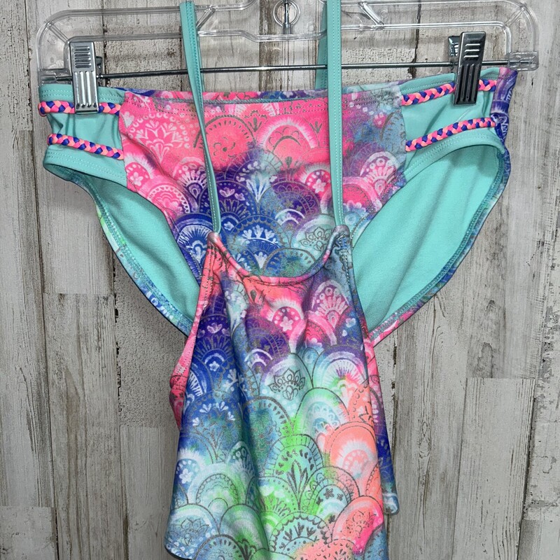 18 2pc Printed Swim Set, Blue, Size: Girl 10 Up