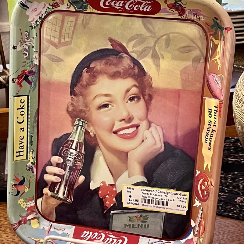 Tray Vintage Coca Cola Ad