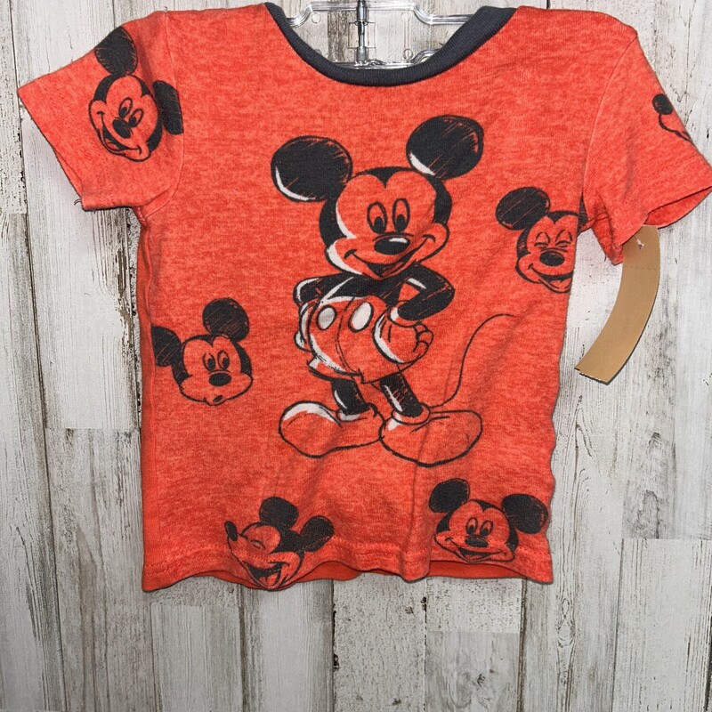 3T 2pc Red Mickey Pjs