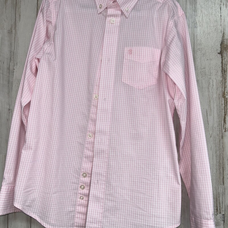 10 Pink Plaid Button Up, Pink, Size: Boy 10 Up