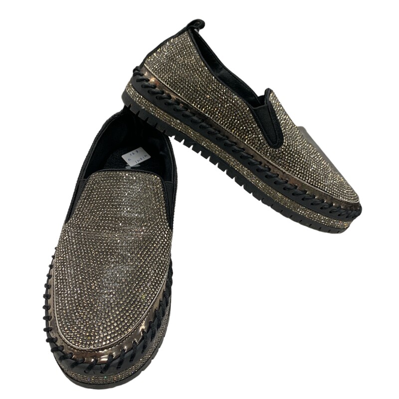 Muguan Sparkly, Blk/slvr, Size: 7