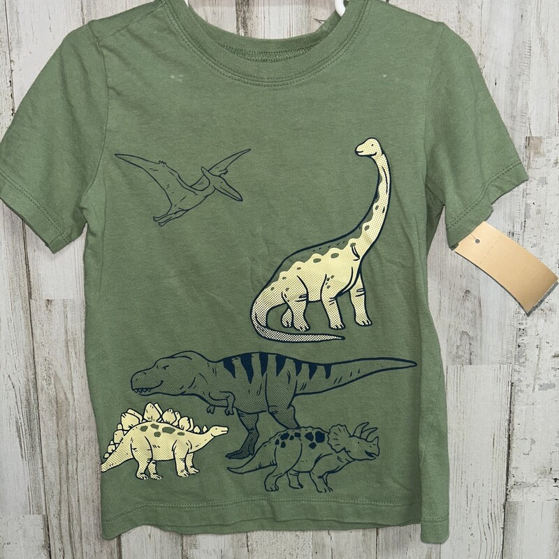 4T Green Dino Tee