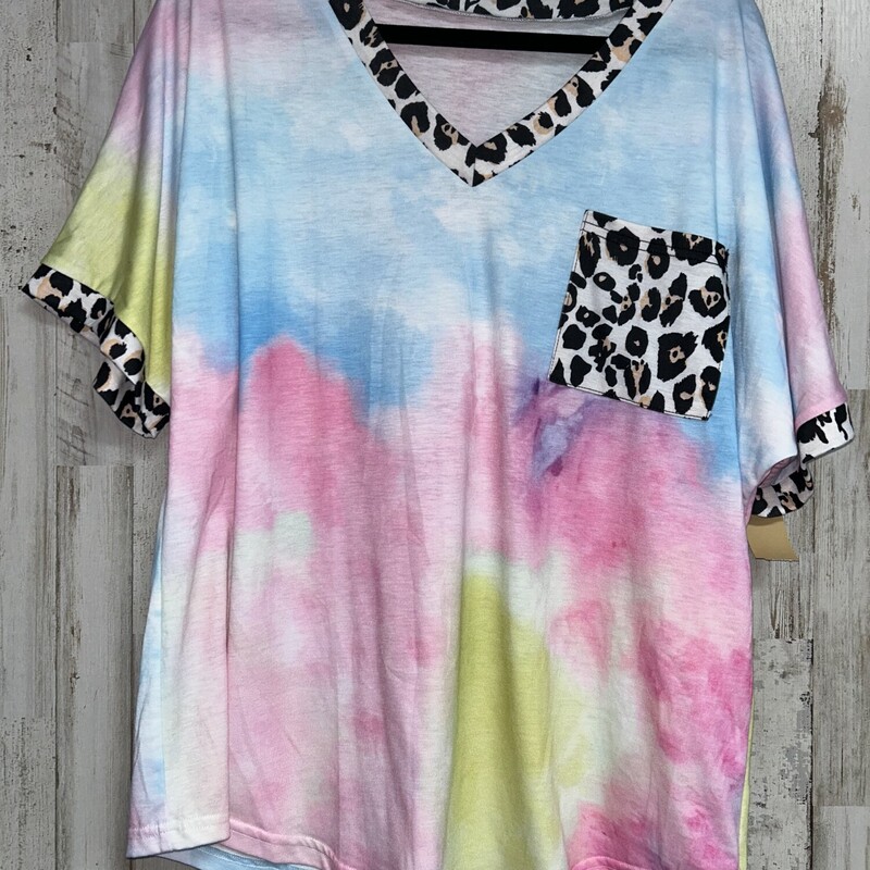 XL Cheetah Tie Dye Top