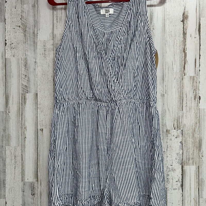 XL Navy Striped Romper