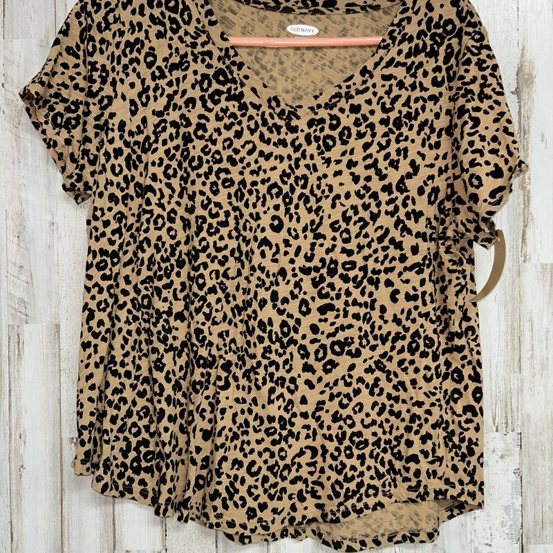 L Tan Cheetah Top, Tan, Size: Ladies L