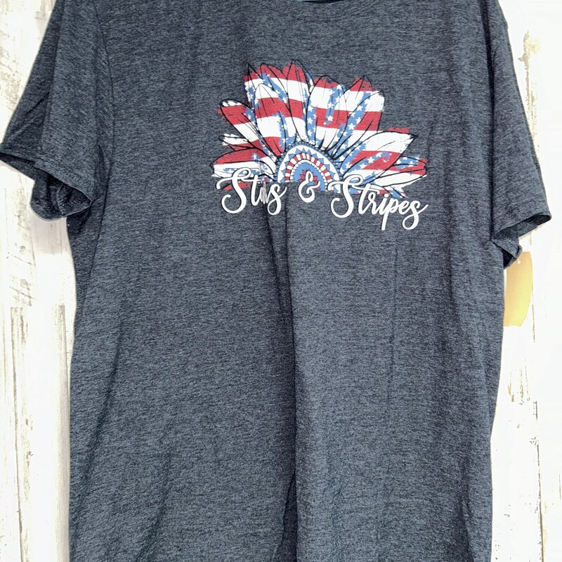 L Stars & Stripes Grey Te