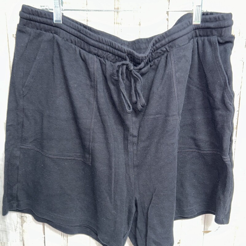 3X Black Sweat Shorts, Black, Size: Ladies 3X