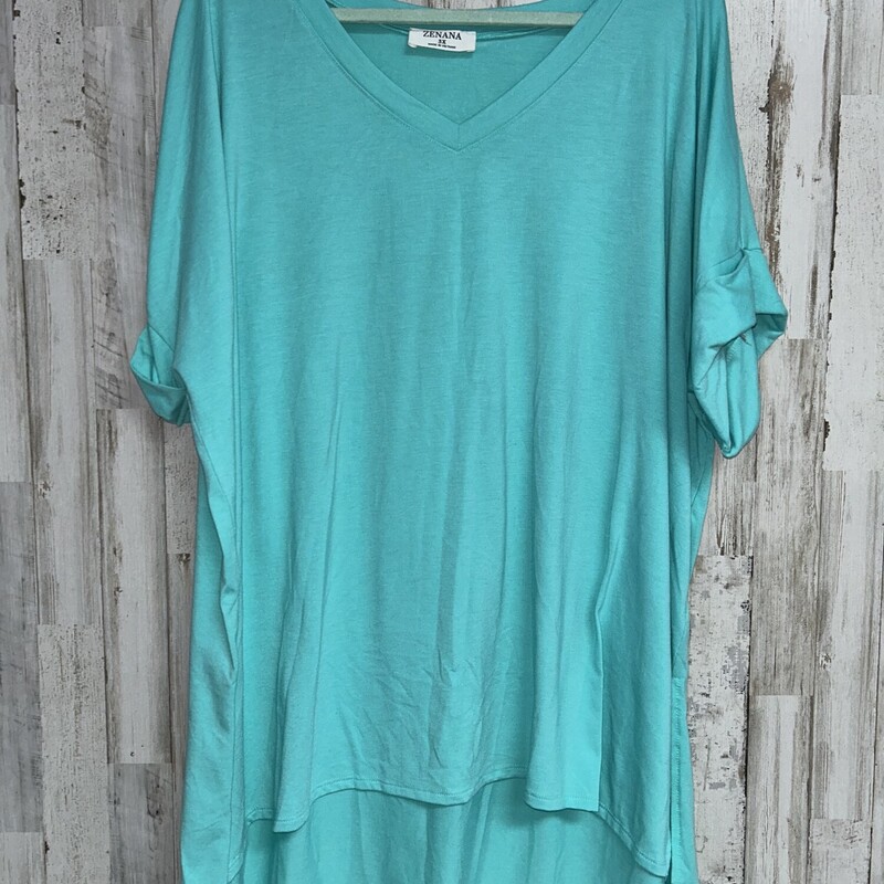 3X Teal Vneck Tee, Teal, Size: Ladies 3X