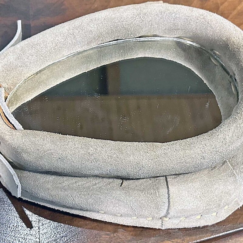Small Suede Horse Collar Mirror
10 In x 9 In.
