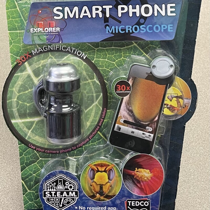 Smartphone Microscope, Black, Size: NEW