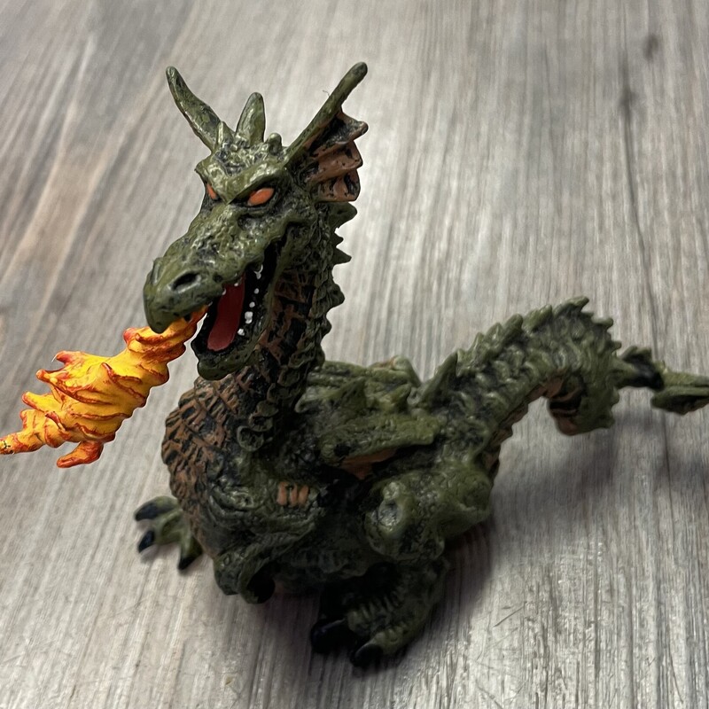 Papo Fire Breathing Drago, Green, Size: 5 Inch