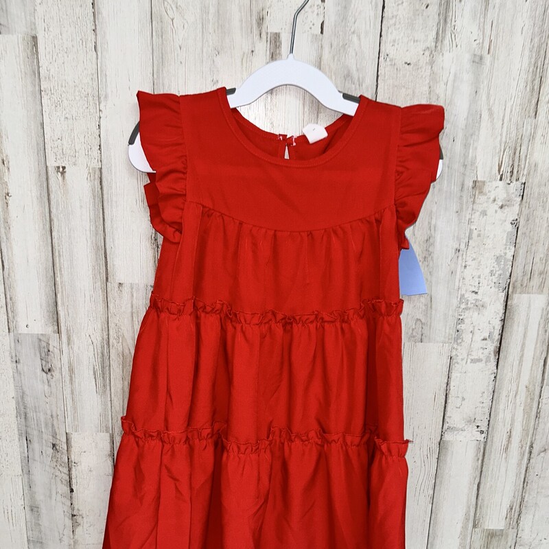 4 Red Tier Dress, Red, Size: Girl 4T