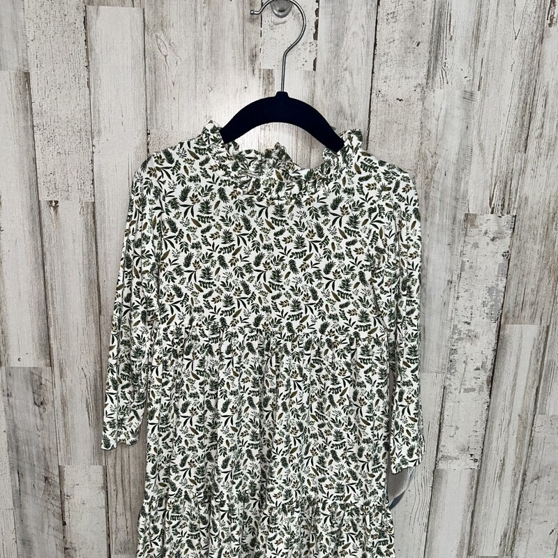 3T White Leaf Print Dress