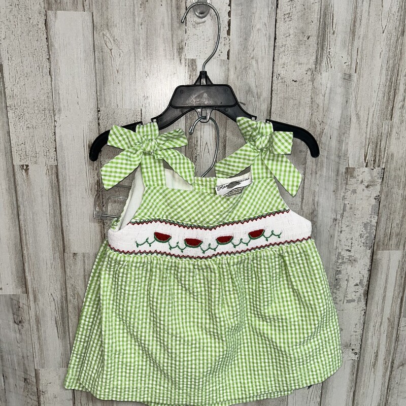 3T 2pc Watermelon Smock S, Green, Size: Girl 3T