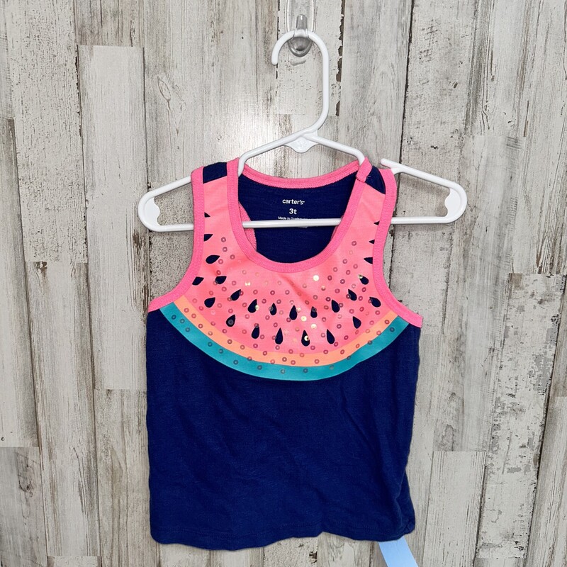 3T Navy Sequin Melon Tank