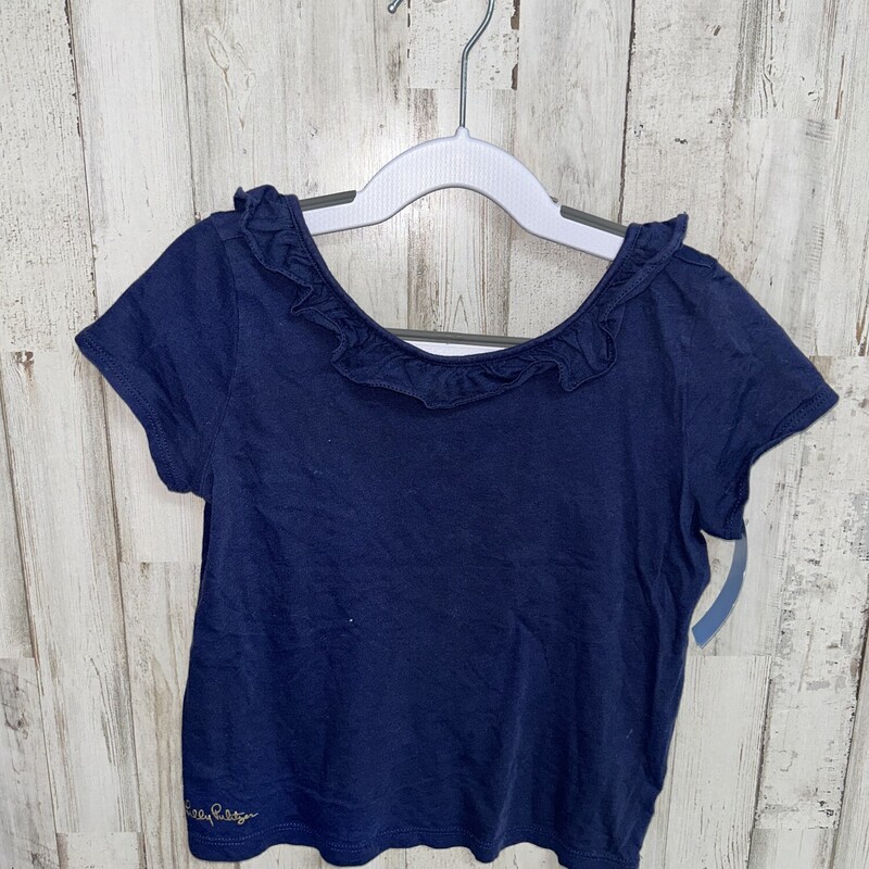 6/7 Navy Ruffled Tee