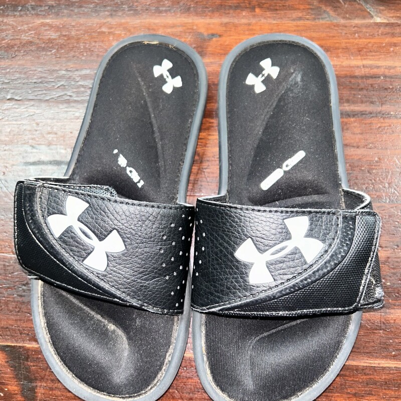 Y2 Black Logo Slide Sanda, Black, Size: Shoes Y2