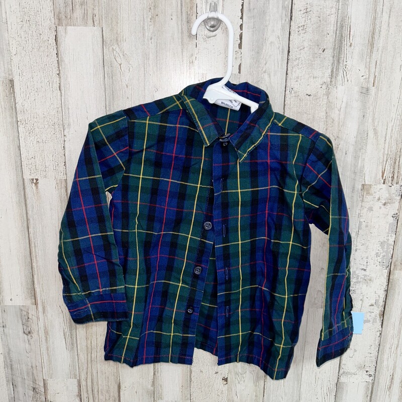 24M Drk Blue Plaid Button