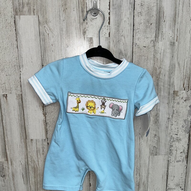 6M Blue Zoo Animal Romper