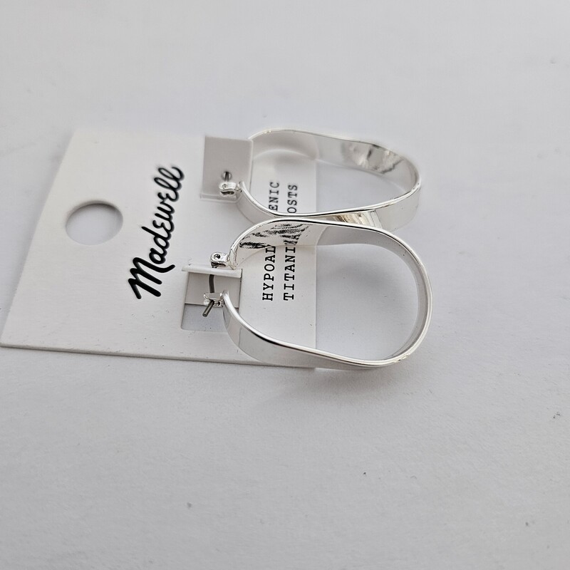 Madewell Oval Hoops, Silver, Size: New