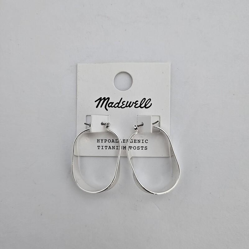 Madewell Oval Hoops, Silver, Size: New