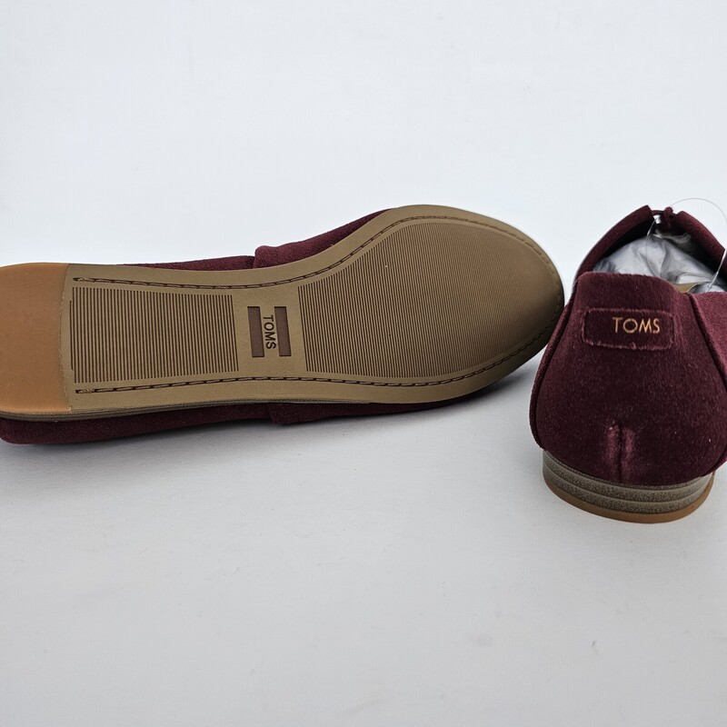 Toms, Burgundy, Size: 9