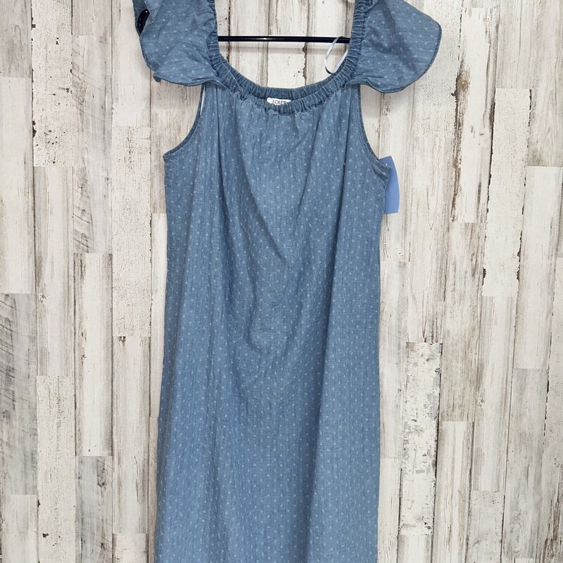 Sz8 Chambray Print Dress, Blue, Size: Ladies M