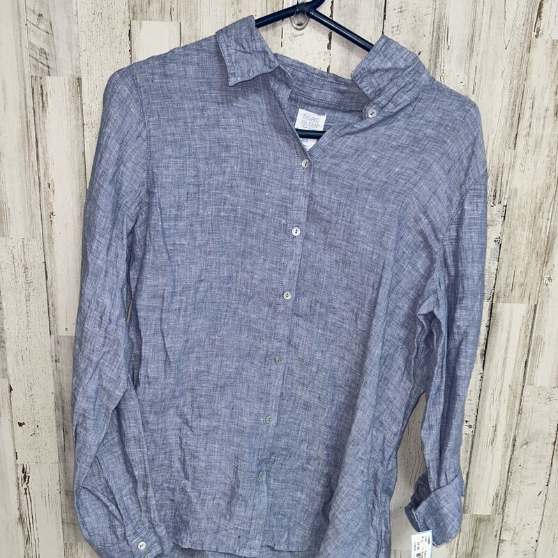 M Soft Chambray Button Up, Blue, Size: Ladies M