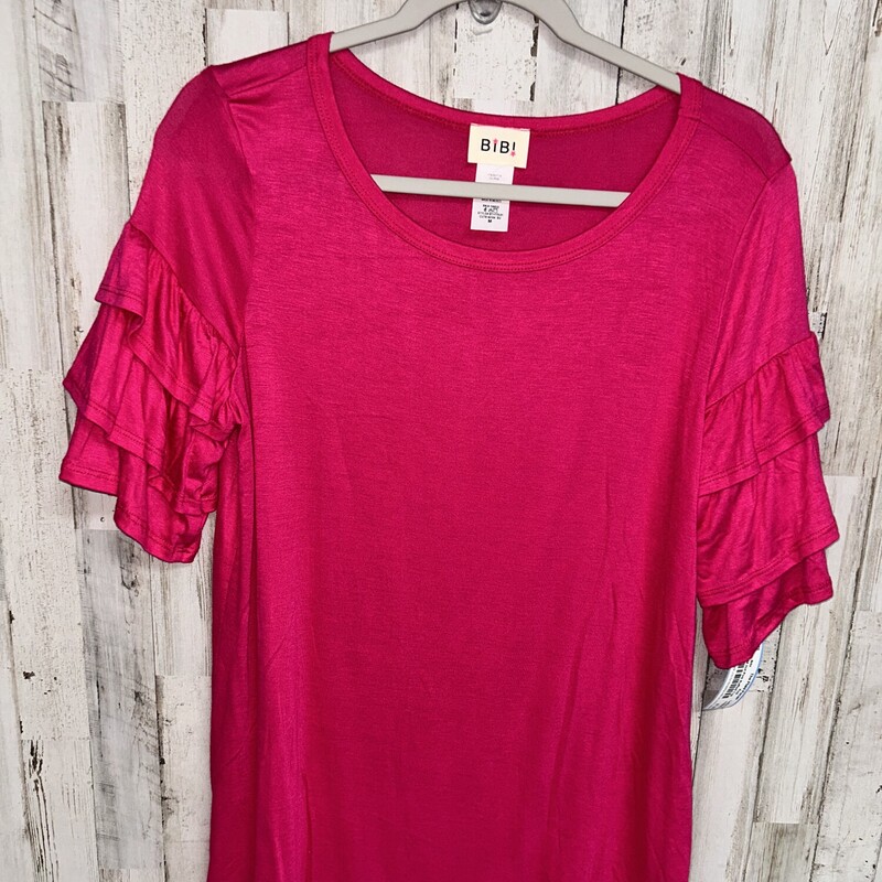 M Hot Pink Ruffled Top