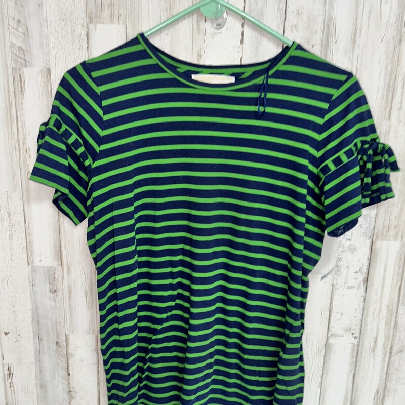 M Navy/Green Striped Tee, Navy, Size: Ladies M