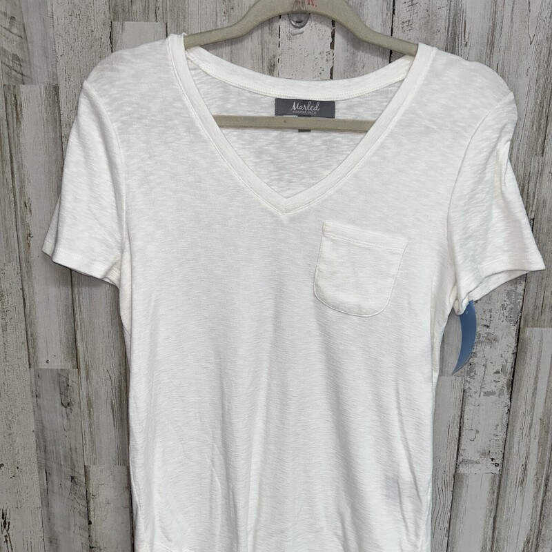 M White Knit Pocket Tee