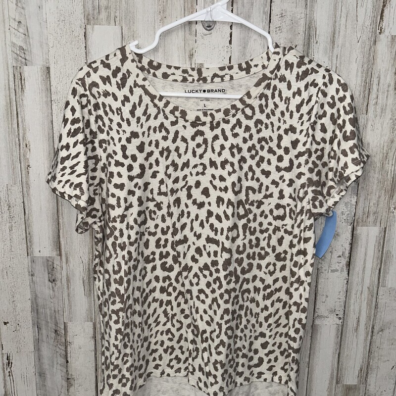 L Beige Leopard Tee