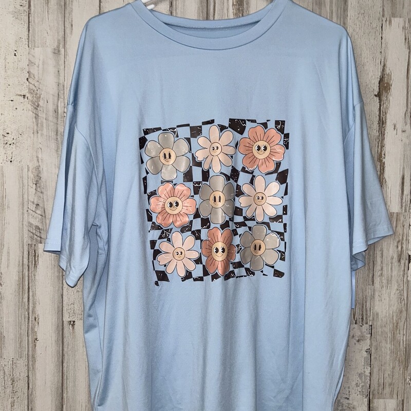 XL Lt Blue Flower Tee