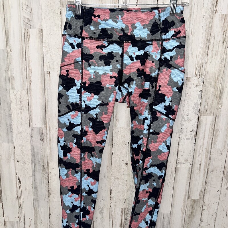 S Pink/Blue Camo Leggings, Pink, Size: Ladies S