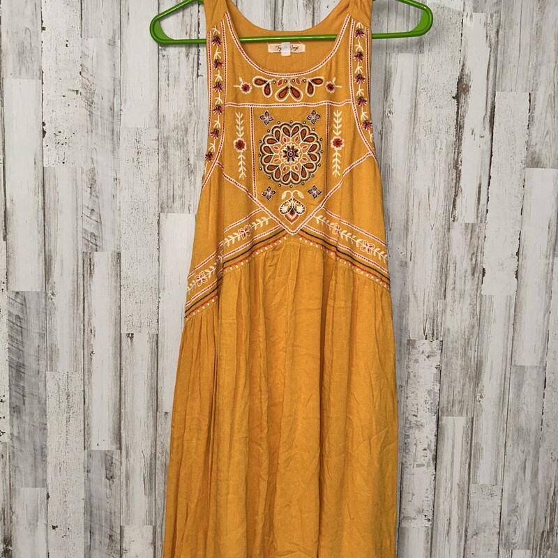 M Yellow Embroider Tank D, Yellow, Size: Ladies M