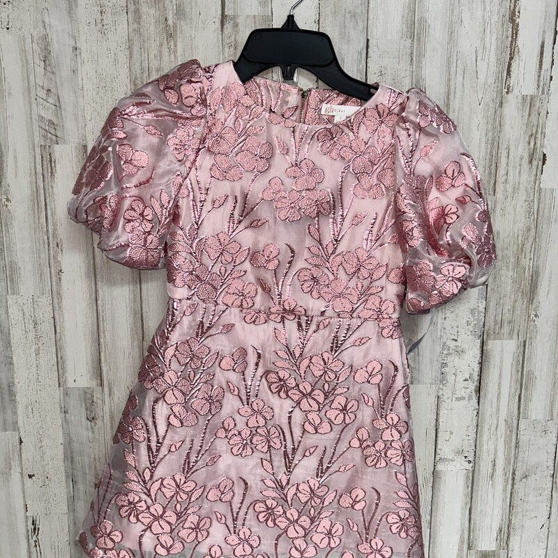 7 Pink Mesh Floral Dress