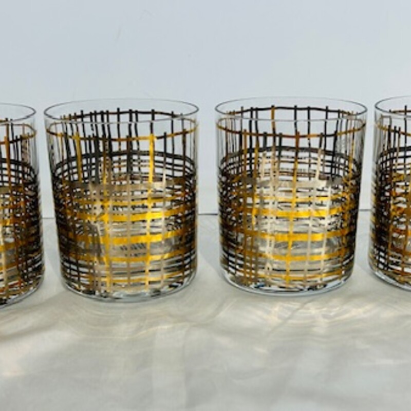 Set of 4 Krosno Plaid Double Old Fashioned Glasses
Clear Gold Silver Size: 3 x 3.75H