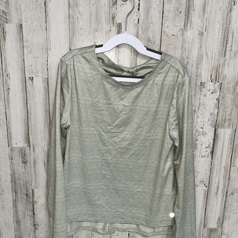 7/8 Green Striped Longsle, Green, Size: Girl 7/8