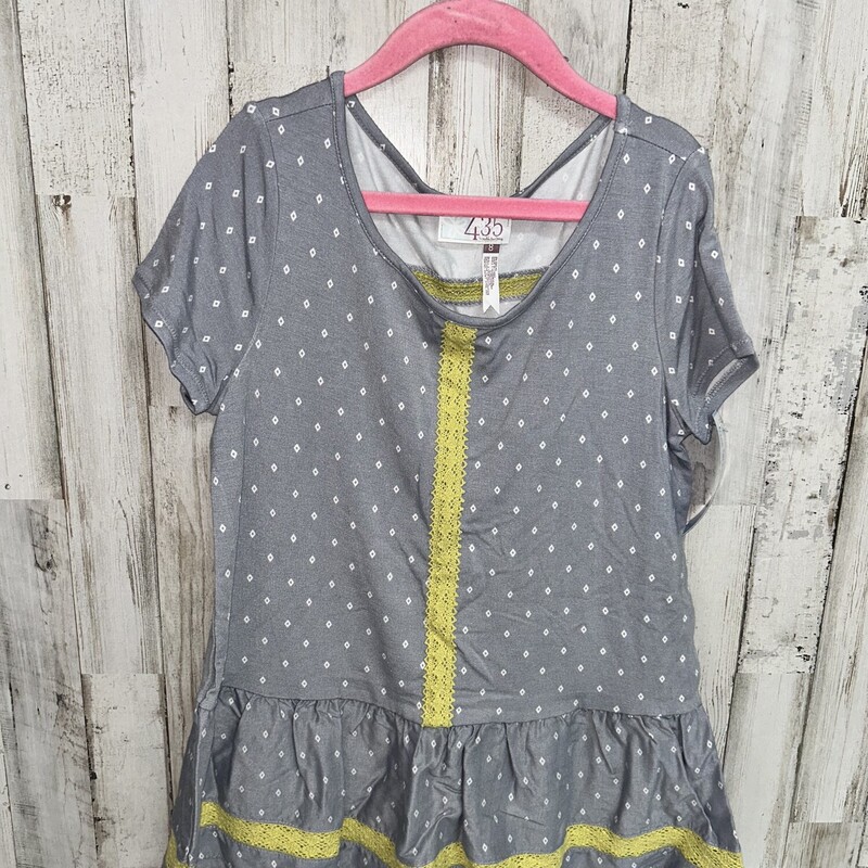 8 Grey Printed Lace Trim