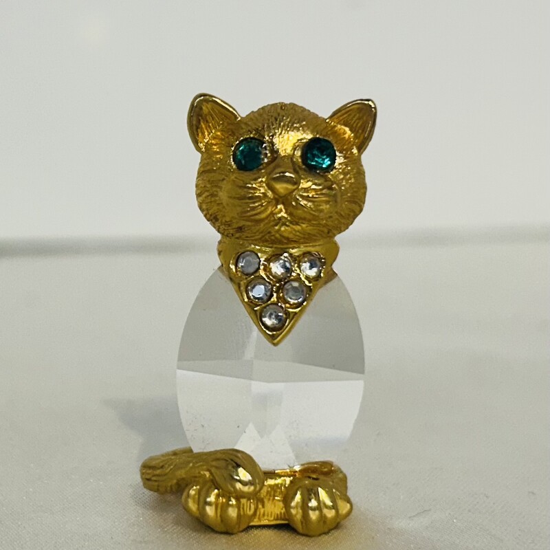 Swarovski Trimlite Cat
Clear and gold
Size: 1x1H