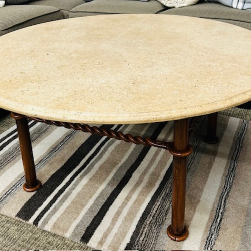 Marble Top Iron Base Coffee Table
Tan Brown Size: 39.5 x 18.5H
Top is removable
2 matching side tables sold separately