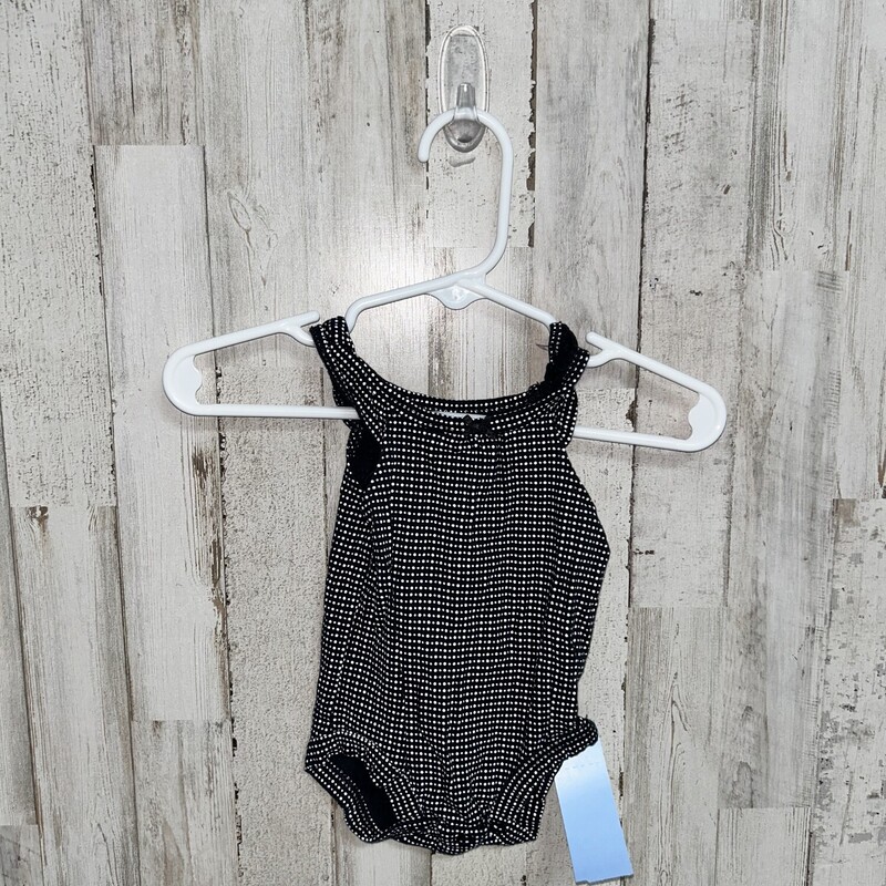 NB Black Dotted Onesie, Black, Size: Girl NB-3m