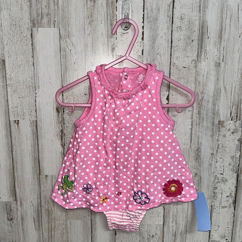 3/6M Pink Dotted Frog One, Pink, Size: Girl NB-3m